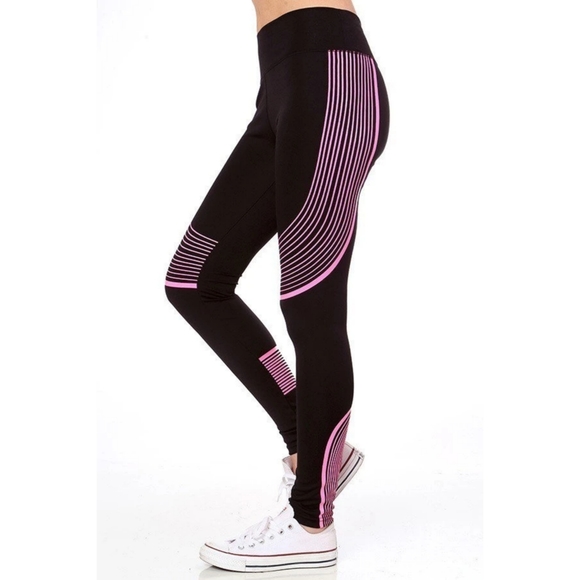 yoga pants with side stripe